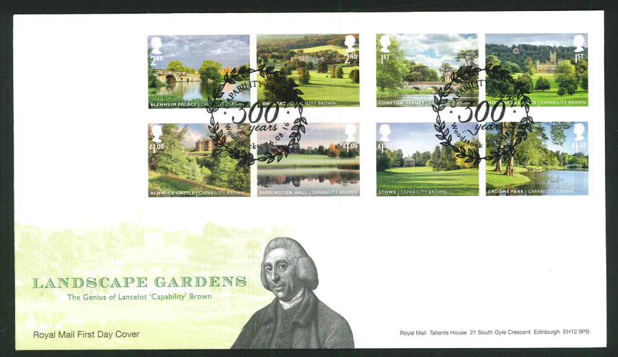 2016 - Landscape Gardens First Day Cover - Woodstock Postmark